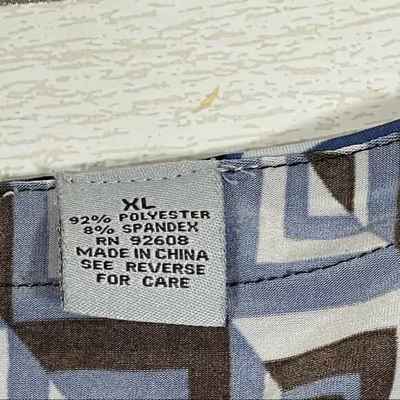 JW Blue Abstract Print Shirt Stylish & Unique Design Size XL - Picture 8 of 10